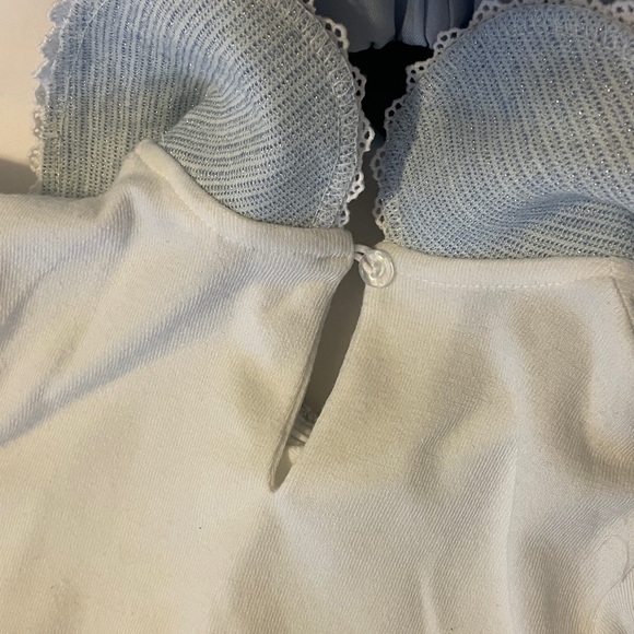 EUC girl 8-9 Light Blue tweed collar top with pleated skirt - Picture 5 of 6